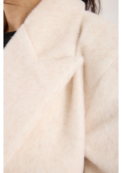 Fox Kumaş Uzun Oversize Kaban Krem - 40 fiyatları