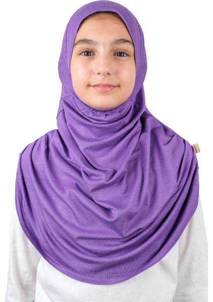 Pratik Hazır Geçmeli Çocuk Şal Mor