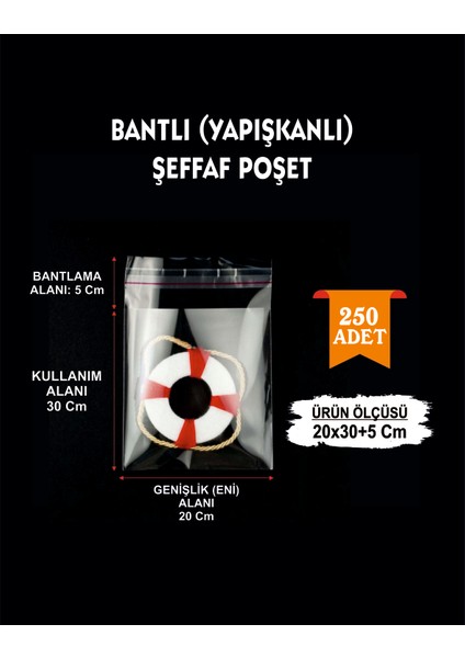 Şeffaf Jelatin Bantlı Poşet 250'LI Paket | Çeyiz Poşeti Yapışkanlı Ambalaj Paketleme Torbası