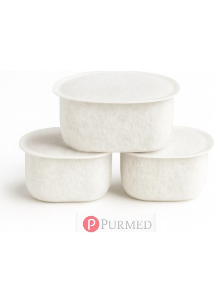 - 2lt / 65OZ (W300/W500) Evcil Hayvan Su Sebili Uyumlu Pamuk, Karbon Filtresi - 6X3CM 3'lü Paket