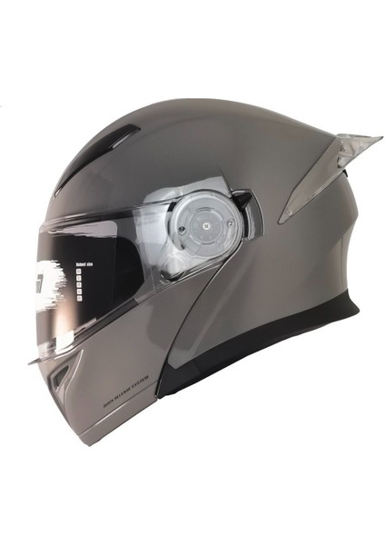 Motosiklet Çene Açılır Kask Ece 22.06 Güvenlik Sertifikalı Güneş Vizörlü Motor Kaskı Nardo Grey
