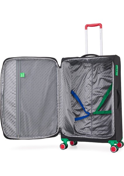 Benetton Ekstra Hafif Lüx Kumaş 8 Tekerlekli 3'lü Valiz Seti indirimleri