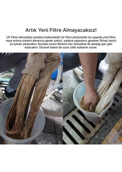 PM-28654 Ana Hat Su Arıtma Sistemi 10.000 L/saat Paslanmaz Çelik Gövdeli Yıkanabilir Uf-Pvdf Filtreli indirimleri