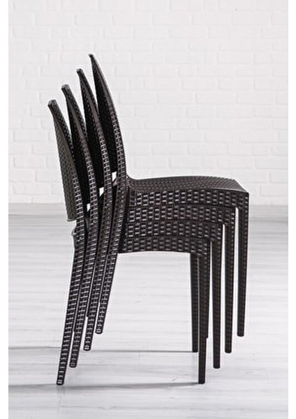 Rattan Large Kahve Bahçe Mobilya Takımı 1 Masa 6 Sandalye Dayanıklı Polipropilen modelleri