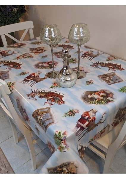 Yeni Yıl Desenli Elyaflı Pvc Masa Örtüsü – Silinebilir ve Su Geçirmez Muşamba fiyatları