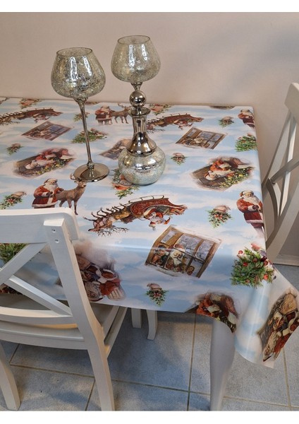 Yeni Yıl Desenli Elyaflı Pvc Masa Örtüsü – Silinebilir ve Su Geçirmez Muşamba modelleri
