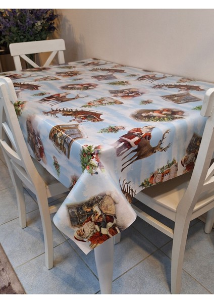 Yeni Yıl Desenli Elyaflı Pvc Masa Örtüsü – Silinebilir ve Su Geçirmez Muşamba fırsatları