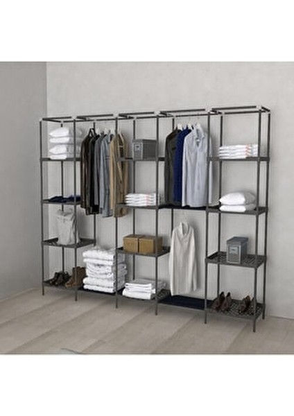 14 Raflı Plastik Dolap 160 cm Yükseklik Modern Tasarım Montajsız Kullanım modelleri