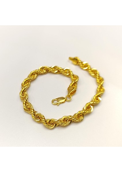 5.5mm Halat Bileklik Künye 14 Ayar Altın Hd Videolu modelleri