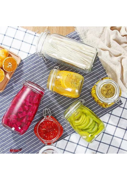 Korken Kare Kavanoz 500 ml Vakumlu Kilitli Cam Saklama Kavanozu modelleri