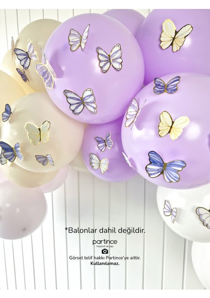 48’li Lila Tema Kelebek Süsleyici Parti Süsü Lila Kelebek Doğum Günü Süsü