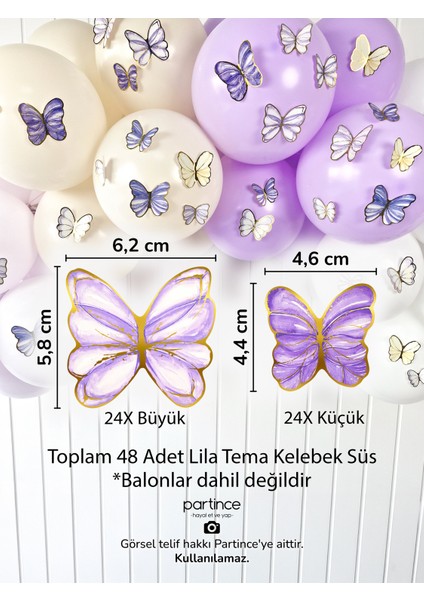 48’li Lila Tema Kelebek Süsleyici Parti Süsü Lila Kelebek Doğum Günü Süsü fiyatları