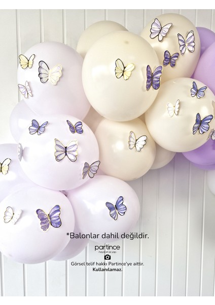 48’li Lila Tema Kelebek Süsleyici Parti Süsü Lila Kelebek Doğum Günü Süsü indirimleri