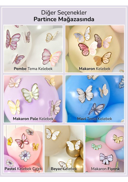 48’li Lila Tema Kelebek Süsleyici Parti Süsü Lila Kelebek Doğum Günü Süsü