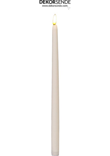 Lüks Pilli Mum Krem 38 cm modelleri