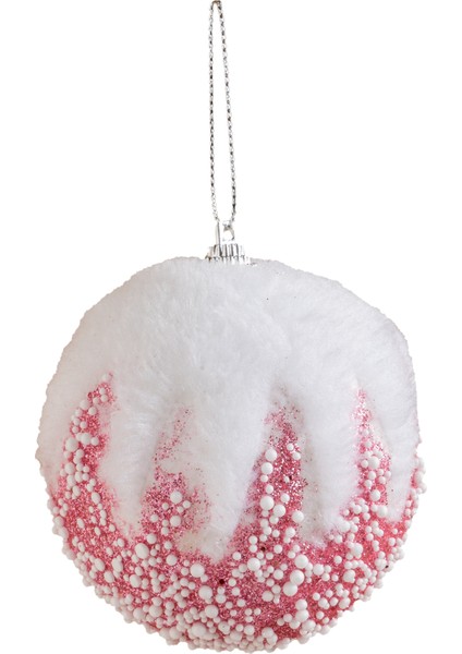Yılbaşı Süsü 3'lü Tüylü Top Pembe 8 cm modelleri