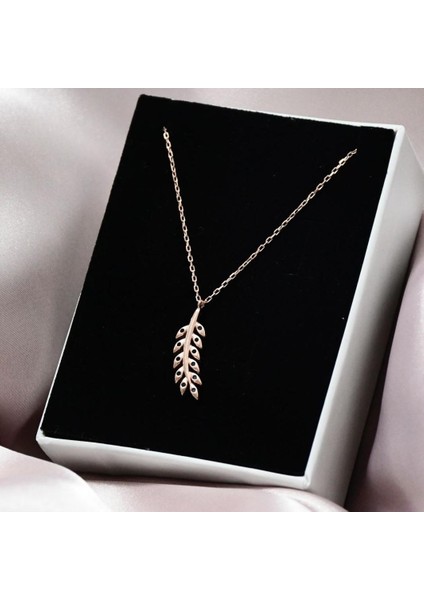 925 Ayar Gümüş Taşlı Buğday Kolye