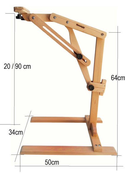 Yuvarlak Kasnak Tutucu Ahşap Stand ( Tüm Iğneli/telli/ Vidalı Yuvarlak Kasnak Bağlanabilir Özellik) fiyatları