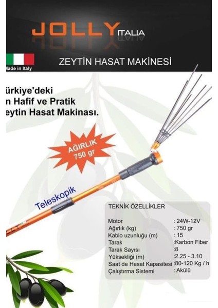 - Akülü Zeytin Hasat Makinası