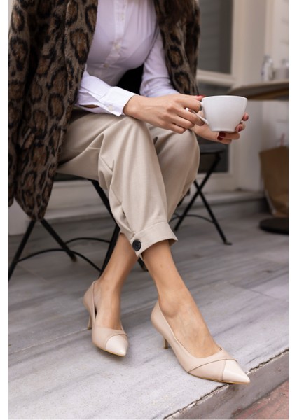 Teya Kadın Ten Topuklu Ayakkabi modelleri
