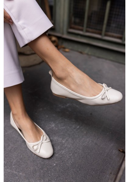 Lumbo Kadın Bej Gercek Deri Babet modelleri