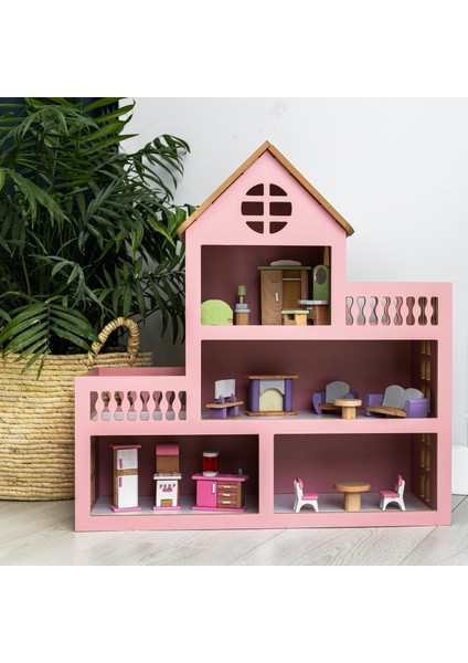 Ahşap Oyuncak Barbie Oyunevi Pembe fiyatları