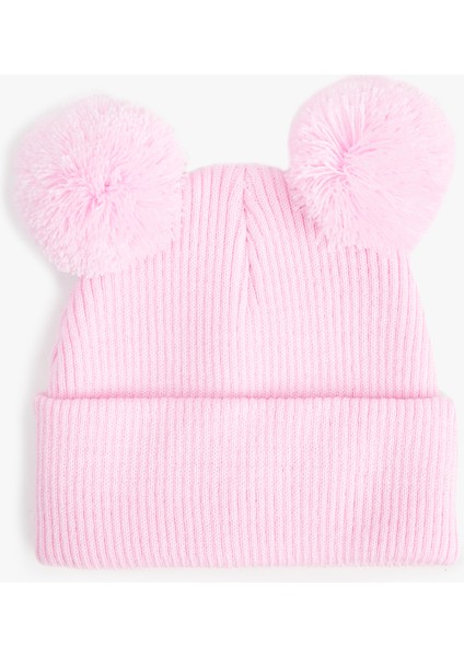 Ponpon Detayl Triko Bere