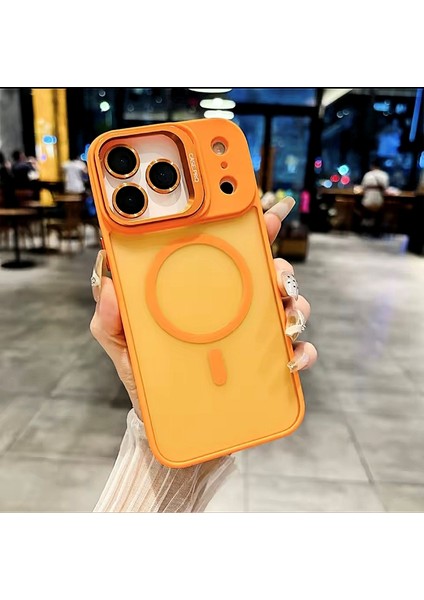 iPhone 17 Pro Max Safir Kamera Lens Koruma Hediyeli Magsafe Özellikli Standlı Mat Lüks Zırhlı Kılıf