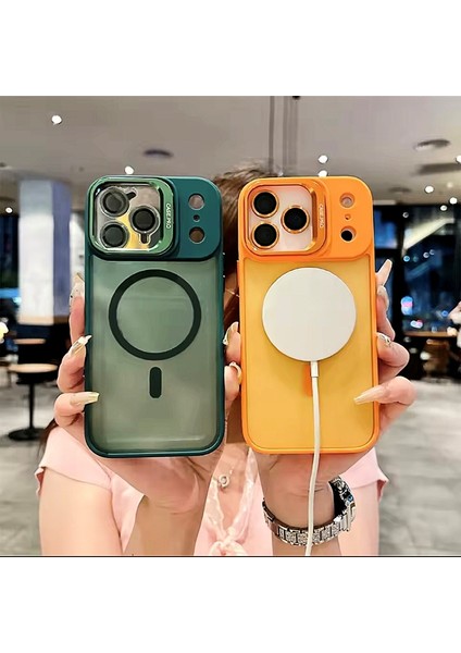 iPhone 17 Pro Max Safir Kamera Lens Koruma Hediyeli Magsafe Özellikli Standlı Mat Lüks Zırhlı Kılıf fırsatları