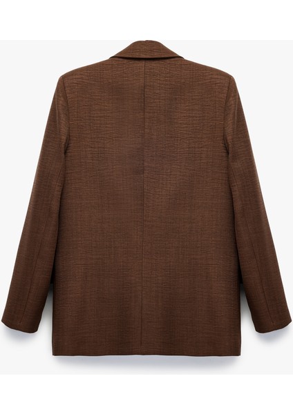 Cep Detaylı Düğmeli Uzun Kollu Kruvaze Yaka Blazer Ceket fırsatları