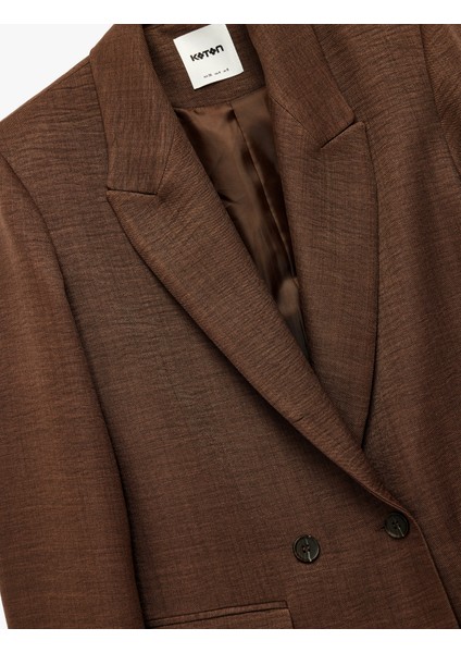 Cep Detaylı Düğmeli Uzun Kollu Kruvaze Yaka Blazer Ceket indirimleri