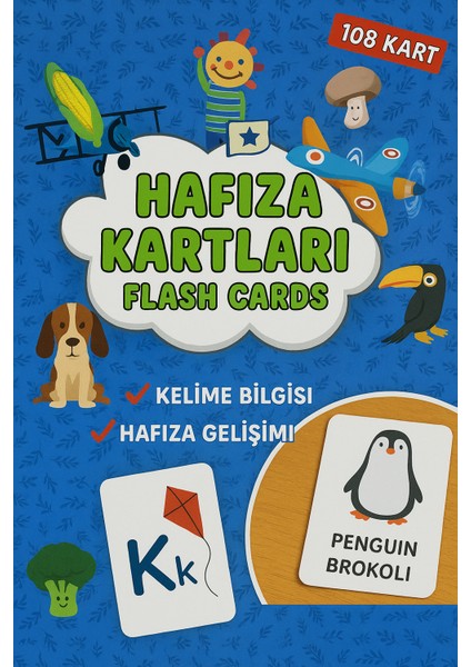 Hafıza Kartları Flash Cards 108 Parça • Türkçe Ingilizce Kelime Oyunu • Zeka ve Dikkat Gelişimi indirimleri