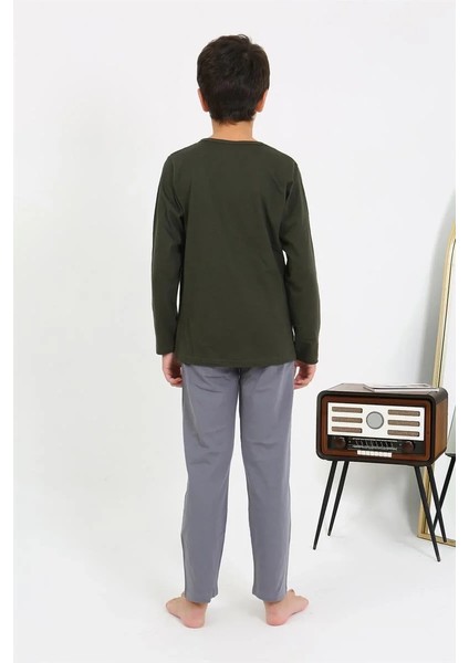 Erkek Çocuk Uzun Kol Penye Pijama Takım Haki indirimleri