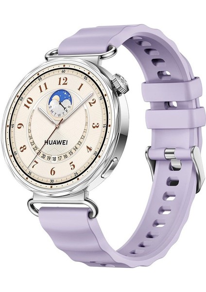 Huawei Watch Gt 6 41MM Uyumlu Dalga Desenli Silikon Kordon 18MM Lansman Kayış