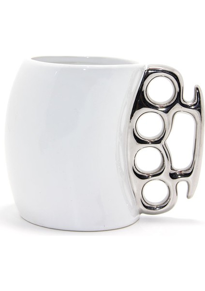 Kupa Bardak Tasarımı Muşta Porselen Rengi Gümüş