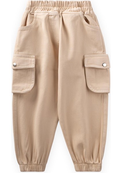 Gabardin Kargo Pantolon 2-7 Yaş Bej