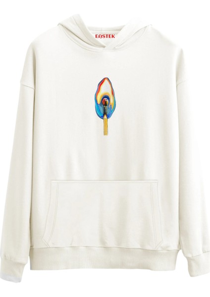 Kibritçi Kızın Kibriti Premium 3 Iplik Şardonlu Kapüşonlu Unisex, Kadın, Erkek Hoodie Sweatshirt