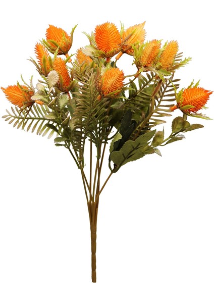 Yapay Dikenli Bitki Yapay Çiçek Turuncu 35 cm