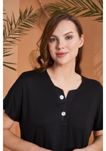 Kadın Leopar Desenli V Yaka Kısa Kollu Kapri Rahat Pijama Takım modelleri