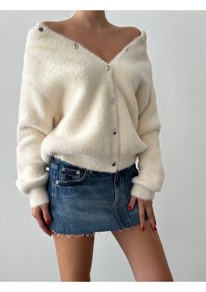 Kadın Bisiklet Yaka Gümüş Çıtçıtlı Yumoş Hırka fiyatları