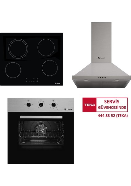 Teka Milano Ankastre Set (To 663 Ss + Kbc 64710 Tcs Bk + Acw 63020 Kos Ix)