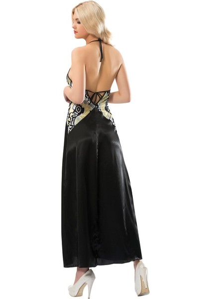 Siyah Dantelli Saten Gecelik - 086 fiyatları