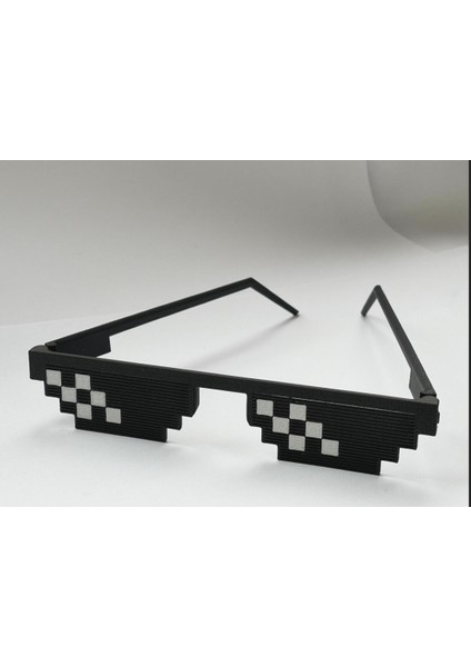 Pixel Tasarım Unisex Gözlük - Plastik Malzeme - Konsept ve Parti Aksesuarı - Siyah