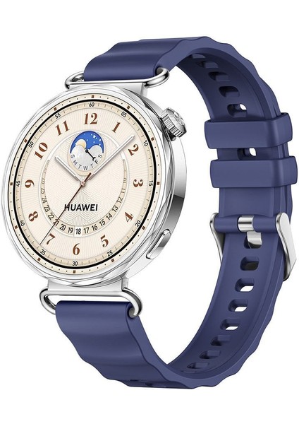 Huawei Watch Gt 6 41MM Uyumlu Dalga Desenli Silikon Kordon 18MM Lansman Kayış