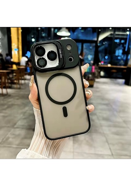 iPhone 17 Pro Max Safir Kamera Lens Koruma Hediyeli Magsafe Özellikli Standlı Mat Lüks Zırhlı Kılıf