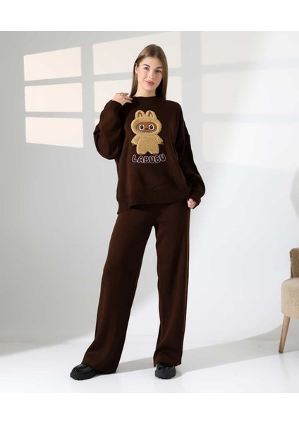 Labubu Desenli Oversize Triko Takım