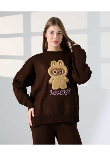 Labubu Desenli Oversize Triko Takım modelleri