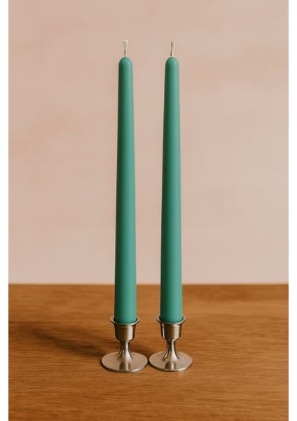 Home Luma 2'li Yeşil Renk Şamdan Mum