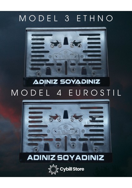 Kişiye Özel Motosiklet Plaka Altı -Şık ve Dayanıklı Plaka Kişiye Özel Beyaz Cybill Store Motor Plakalık Pleksi | Ad Soyad Yazılı 3D Kabartma | Parlak Premium Modifiye Tasarım | Dayanıklı, fiyatları