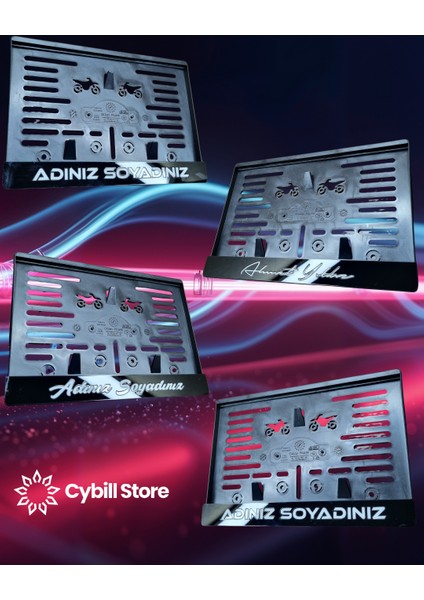 Kişiye Özel Motosiklet Plaka Altı -Şık ve Dayanıklı Plaka Kişiye Özel Beyaz Cybill Store Motor Plakalık Pleksi | Ad Soyad Yazılı 3D Kabartma | Parlak Premium Modifiye Tasarım | Dayanıklı, fırsatları